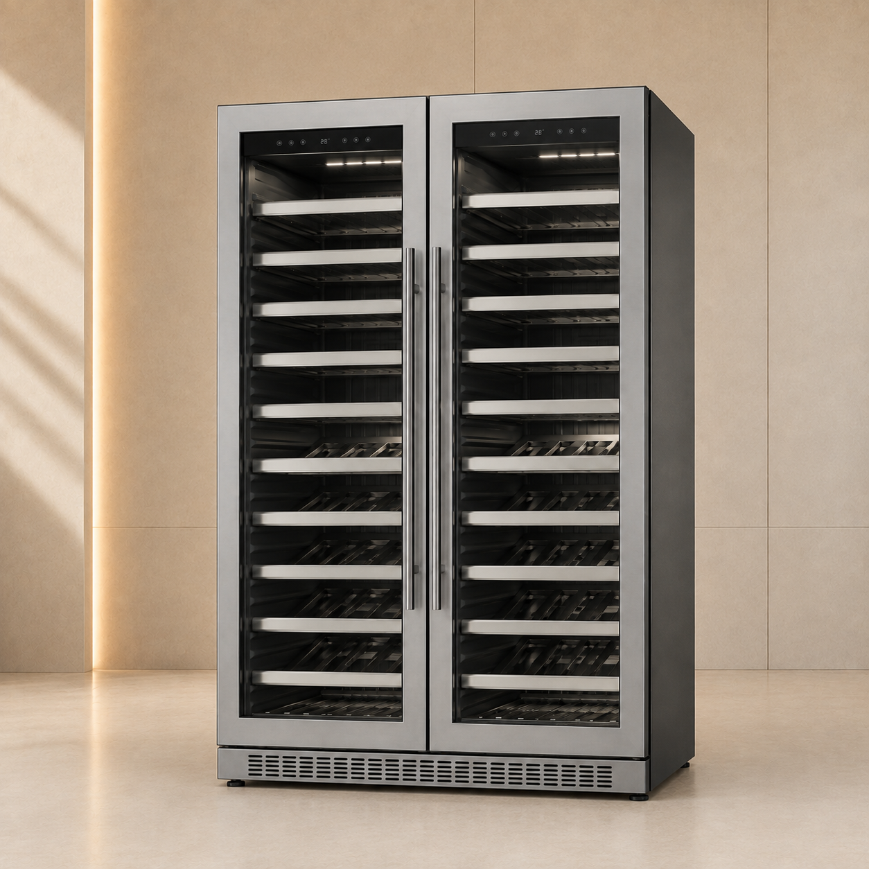 Silver grey two door wine cabinet